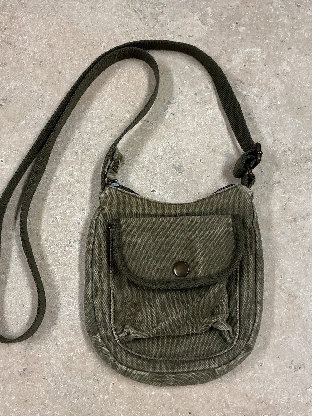 Vintage L.L. Bean Canvas Mini Crossbody Bag Utility Pouch Olive Green Gorpcore